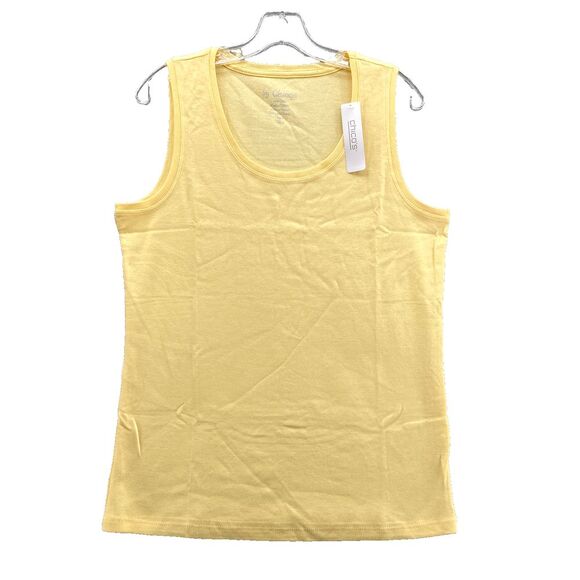 Chicos Angelo Tank Top Women 2 Saffron Yellow Basic Knit Minimalist Classic 90's - Picture 1 of 8